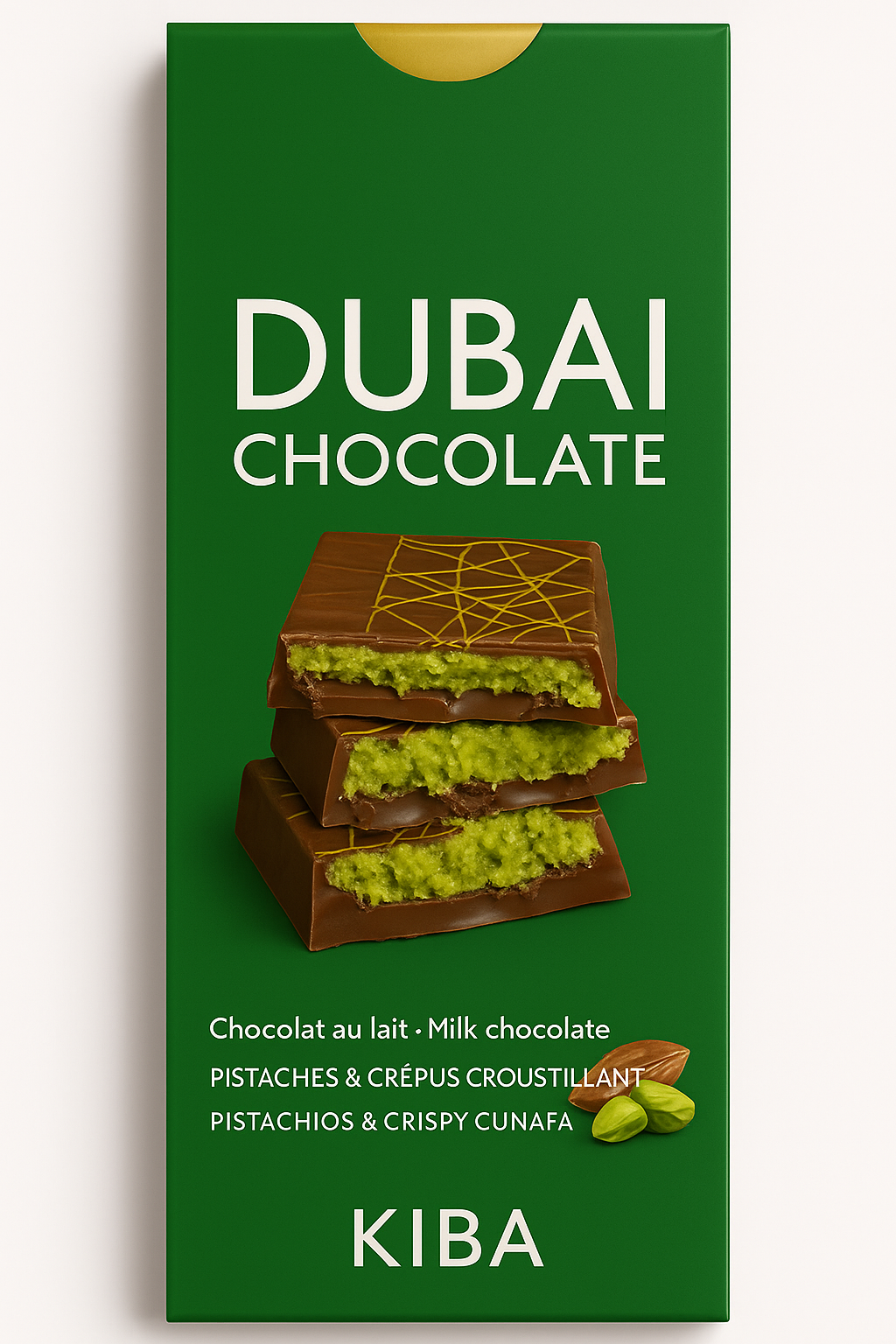 KIBA DUBAI CHOCOLATE - Tablette Chocolat Pistache